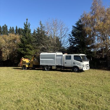truck and chipper onsite at west melton